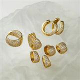 Gold Plated CZ Zircon Huggie Earrings for Women