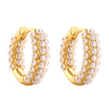 HECHENG Pearls Earrings Wedding Fine Jewelry Piercing Earrings Hoops