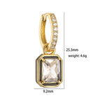 HECHENG Colorful Zircon Enamel Earrings 18K Plated Jewelry