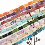 HEJI 7in/18cm 8x11mm Faceted Barrel Tube Loose Beads