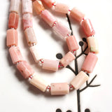 HEJI 7in/18cm 8x11mm Faceted Barrel Tube Loose Beads