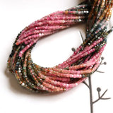 HEJI 2.5-2.8mm Natural Tiny Cubes 7in Loose Seed Beads