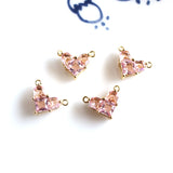 4 pcs cz stone clover flower charms for DIY jewelry making