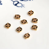 4 pcs cz stone clover flower charms for DIY jewelry making