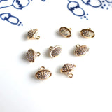 4 pcs cz stone clover flower charms for DIY jewelry making