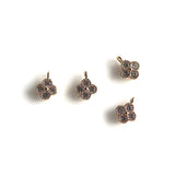 4 pcs cz stone clover flower charms for DIY jewelry making