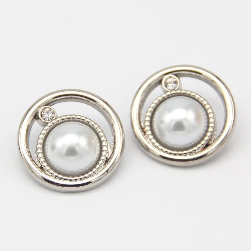 Hollow Metal Pearl Buttons for Women's Clothing Decorations