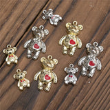 10pcs Bear Charms Alloy Pendants DIY Earrings Necklace