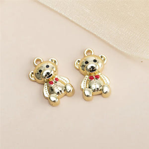 10pcs Bear Charms Alloy Pendants DIY Earrings Necklace