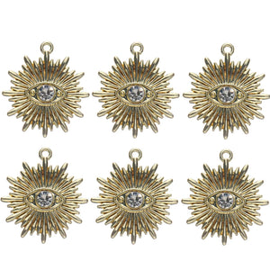 10pcs Eye Sun Charms Pendants for DIY Jewelry Making