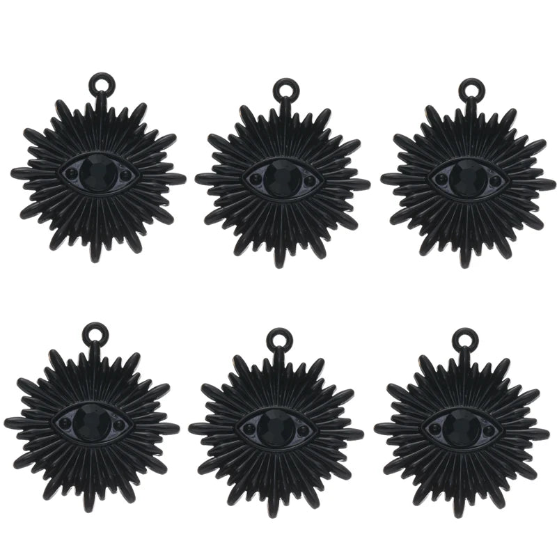 10pcs Eye Sun Charms Pendants for DIY Jewelry Making