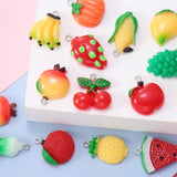 20pcs Mixed Resin Fruits Charms Grape Banana Pendant DIY Earrings Necklace