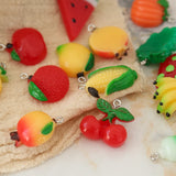 20pcs Mixed Resin Fruits Charms Grape Banana Pendant DIY Earrings Necklace