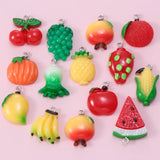 20pcs Mixed Resin Fruits Charms Grape Banana Pendant DIY Earrings Necklace