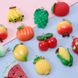 20pcs Mixed Resin Fruits Charms Grape Banana Pendant DIY Earrings Necklace