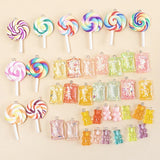 39pcs Resin Lollipop Candy Charms Pendants for DIY Jewelry Making