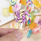 39pcs Resin Lollipop Candy Charms Pendants for DIY Jewelry Making