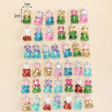 40pcs Glitter Resin Bear Charms for DIY Jewelry Making