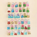 40pcs Glitter Resin Bear Charms for DIY Jewelry Making