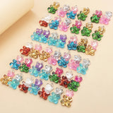 40pcs Glitter Resin Bear Charms for DIY Jewelry Making
