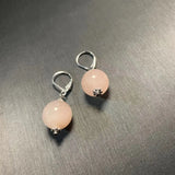 Rose Quartz Drop Earrings 925 Sterling Silver Gemstone Jewelry