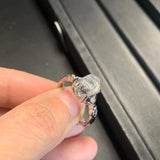 Natural Herkimer Diamond Ring 925 Silver Plated Fine Jewelry