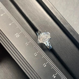Natural Herkimer Diamond Ring 925 Silver Plated Fine Jewelry