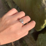 Natural Herkimer Diamond Ring 925 Silver Plated Fine Jewelry