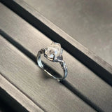 Natural Herkimer Diamond Ring 925 Silver Plated Fine Jewelry