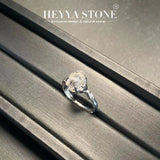 Natural Herkimer Diamond Ring 925 Silver Plated Fine Jewelry