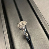 Natural Herkimer Diamond Ring 925 Silver Plated Fine Jewelry