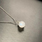 Natural Moonstone Pendant Necklace 925 Silver Plated Fine Jewelry