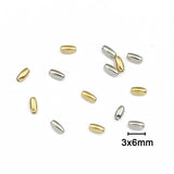 100-400pcs 3X6/4x8mm CCB Oval Beads Silver Plated DIY Jewelry Making