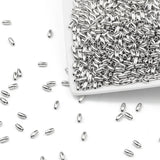 100-400pcs 3X6/4x8mm CCB Oval Beads Silver Plated DIY Jewelry Making
