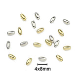 100-400pcs 3X6/4x8mm CCB Oval Beads Silver Plated DIY Jewelry Making