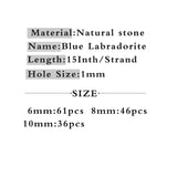 Labradorite Stone Beads 6/8/10MM 15'' Round Loose Beads for Bracelet DIY