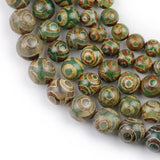 Natural Green Carnelian Tibetan Dzi Eyes Beads 8/10/12MM Round Loose Bead