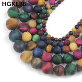 Matte Green Purple Tiger's Eye Round Beads 4/6/8/10/12MM