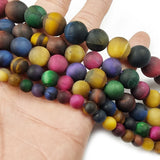Matte Green Purple Tiger's Eye Round Beads 4/6/8/10/12MM