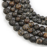 Gray Stone Tibetan Dzi Eyes Beads 8/10/12MM Round Loose Beads