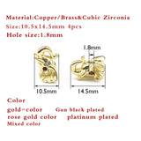 Zircon Elephant Head Pendant Copper Beads Animal Charms Spacer Loose Beads