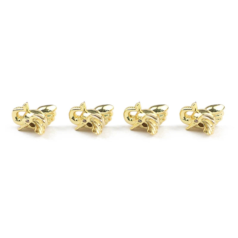 Zircon Elephant Head Pendant Copper Beads Animal Charms Spacer Loose Beads