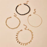 4Pcs/Set Hip-Hop Rock Mixed Woven Beads Anklet Women Party Jewelry