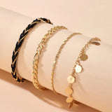 4Pcs/Set Hip-Hop Rock Mixed Woven Beads Anklet Women Party Jewelry