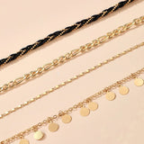 4Pcs/Set Hip-Hop Rock Mixed Woven Beads Anklet Women Party Jewelry