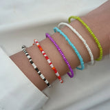 7Pcs Bohemia Colorful Acrylic Beaded Bracelet Set