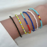 7Pcs Bohemia Colorful Acrylic Beaded Bracelet Set