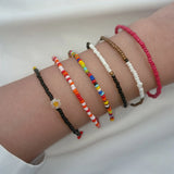 7Pcs Bohemia Colorful Acrylic Beaded Bracelet Set