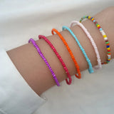 7Pcs Bohemia Colorful Acrylic Beaded Bracelet Set