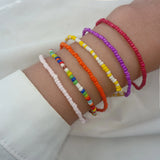 7Pcs Bohemia Colorful Acrylic Beaded Bracelet Set